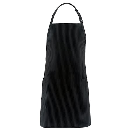Deltaplus Bib Apron, Two Patch Pockets, F53, Black Pinstripe 83444
